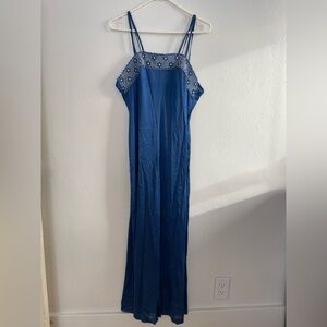 Vintage Vassarette Blue Lace Detail Lingerie Nightgown Dress